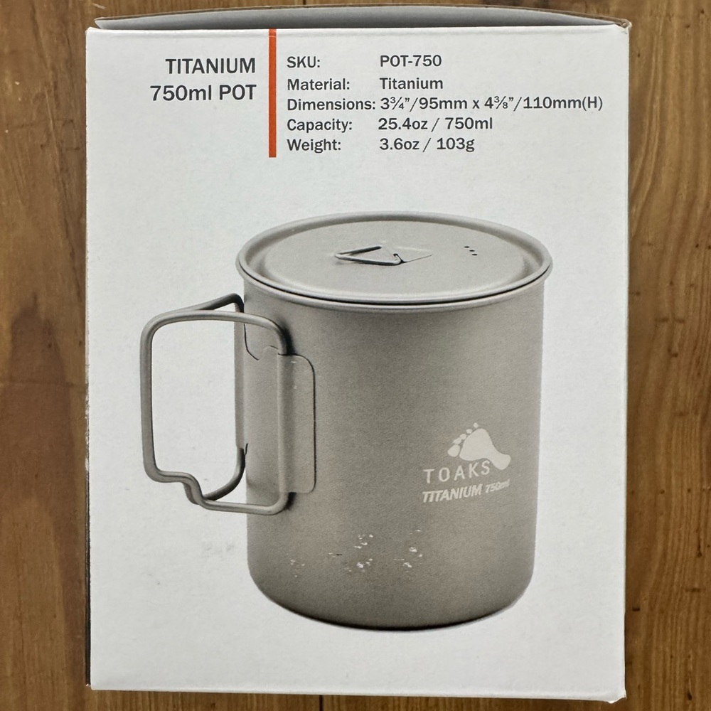 750 mL Toaks Titanium Pot